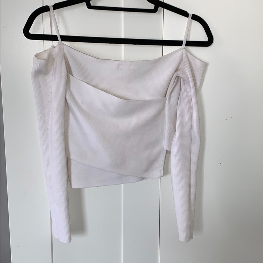 Off the shoulder white crop top